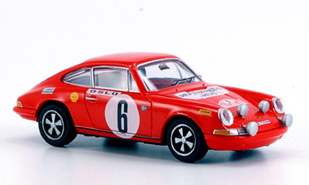 Porsche 911 1/87 Brekina rood Sieger Rallye Monte Carlo 1970 modelauto