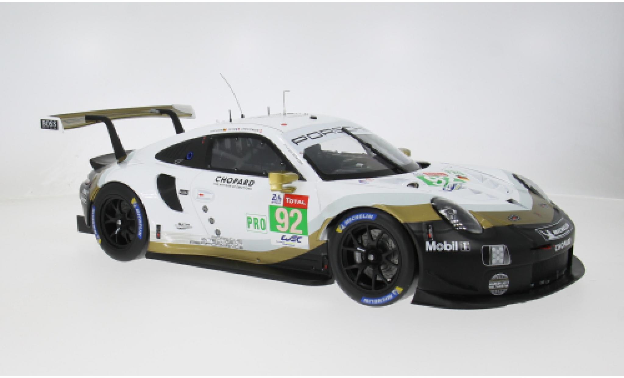 Porsche 992 RSR 1/12 IXO 911 24h Le Mans 2019 GT Team #92 M.Christensen/K.Estre 1:12 modelauto