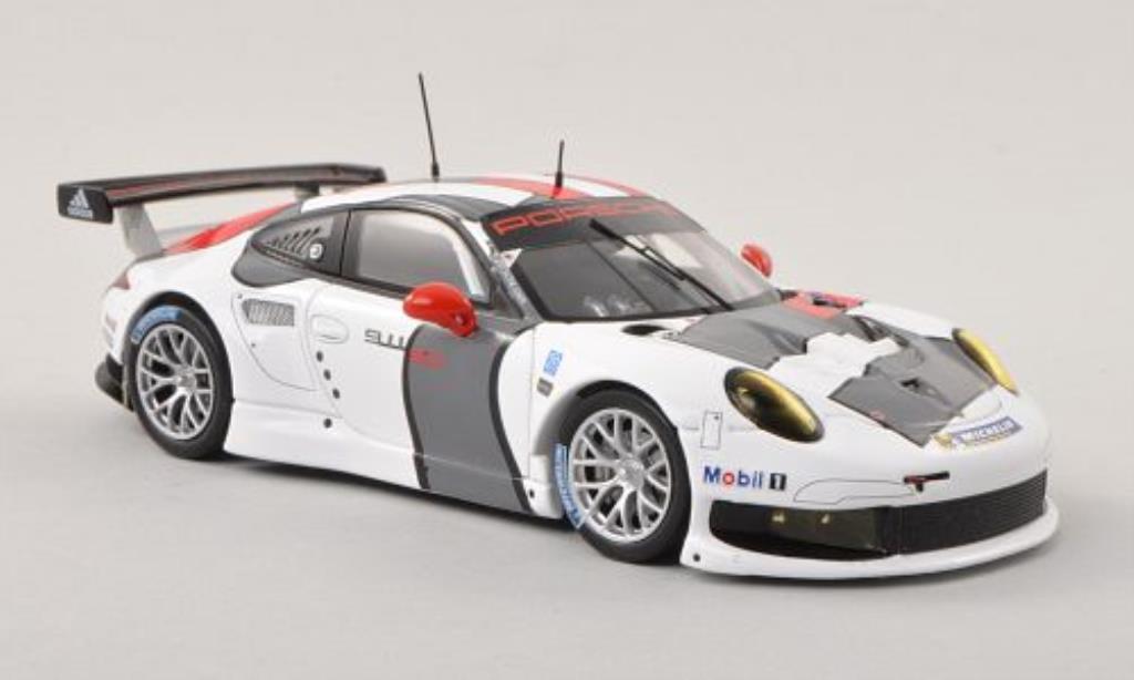 Porsche 991 R 1/43 Spark R wit/rood/grijs Testfahrzeug 2013 modelauto