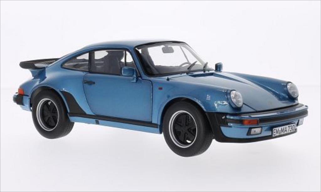 Porsche 930 Turbo 1/18 Norev Turbo 3.3 metallic blauw 1977 modelauto