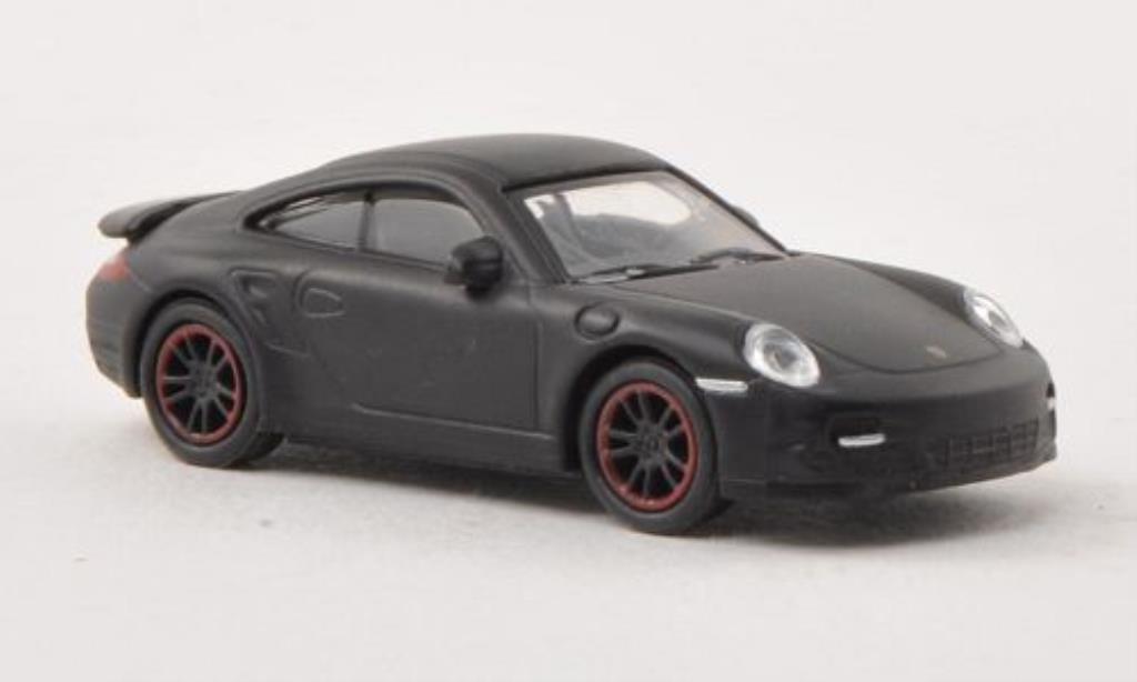 Porsche 997 Turbo 1/87 Schuco Turbo mett-zwart modelauto