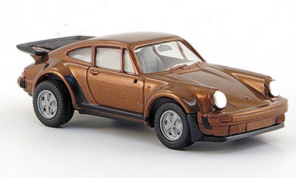 Porsche 911 Turbo 1/87 Herpa Turbo bruin Spiegel liegen bei modelauto