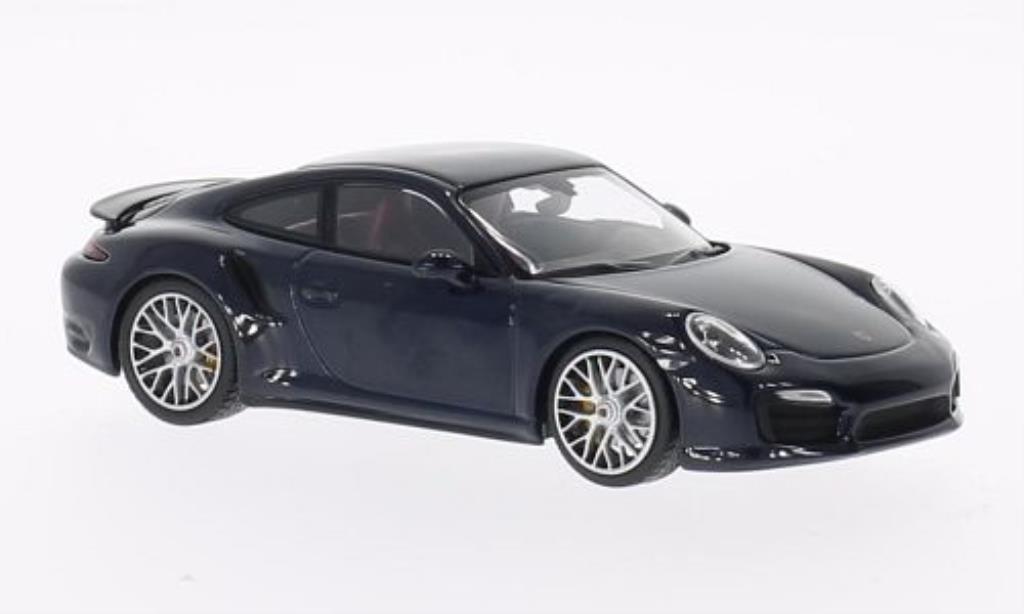 Porsche 991 Turbo S 1/43 Minichamps Turbo S blauw 2013 modelauto