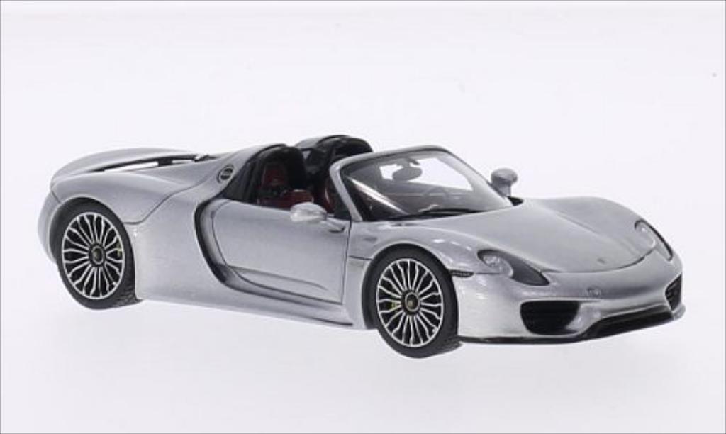 Porsche 918 1/43 Spark Spyder grijs 2014 modelauto