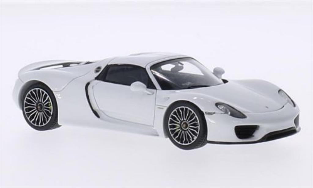 Porsche 918 1/43 Spark Spyder wit modelauto