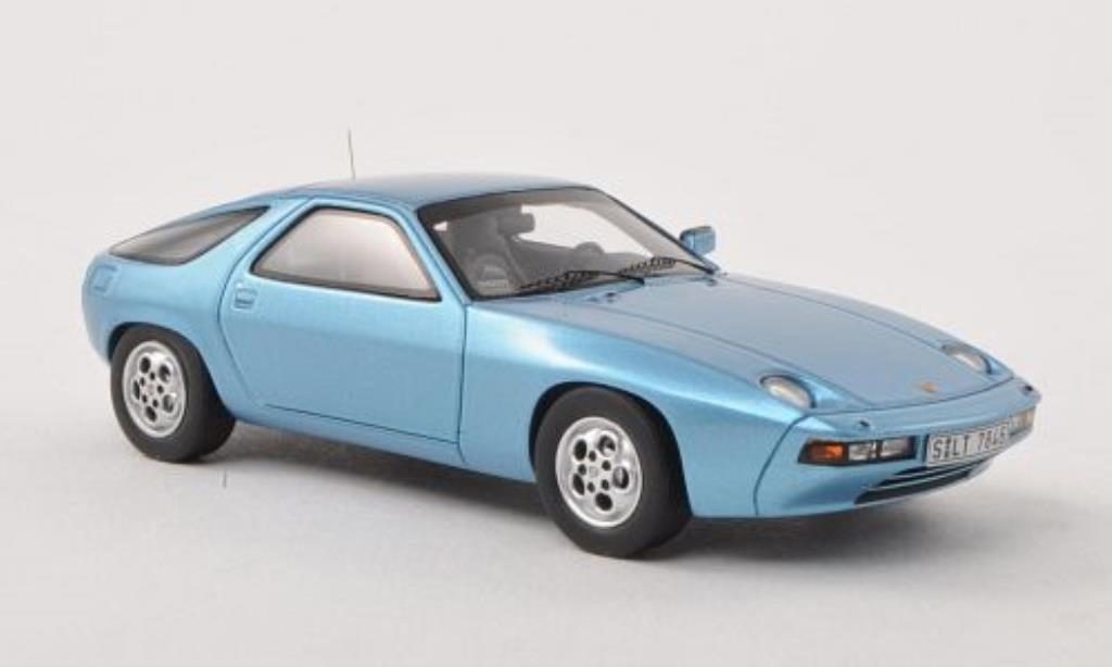 Porsche 928 1/43 Spark blauw 1977 modelauto