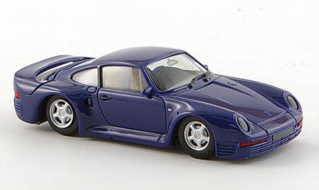 Porsche 959 1/87 Herpa blauw modelauto