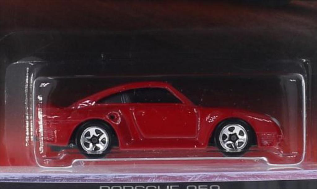 Porsche 959 1/64 Hot Wheels rood modelauto