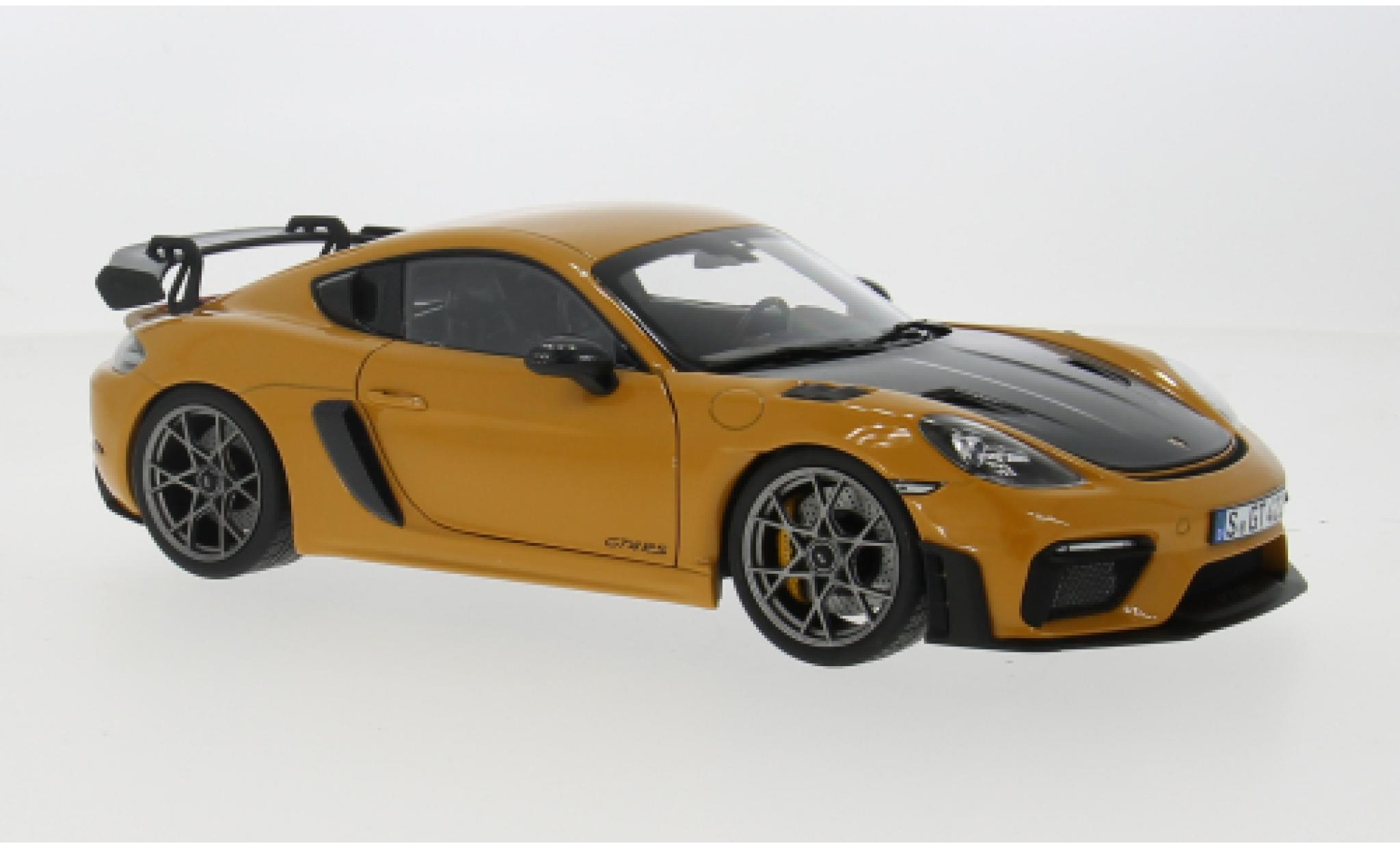 Porsche Cayman GT4 1/18 Norev RS geel 1:18 modelauto
