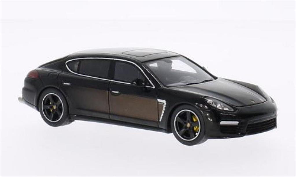 Porsche Panamera 1/43 Spark Exclusive Series zwart/bruin 2014 modelauto