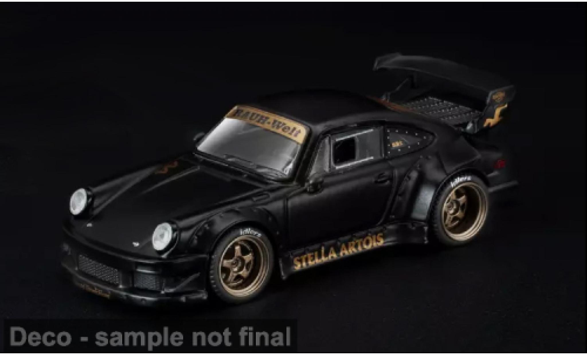 Porsche 930 RWB 1/64 Pop Race zwart 1:64 modelauto