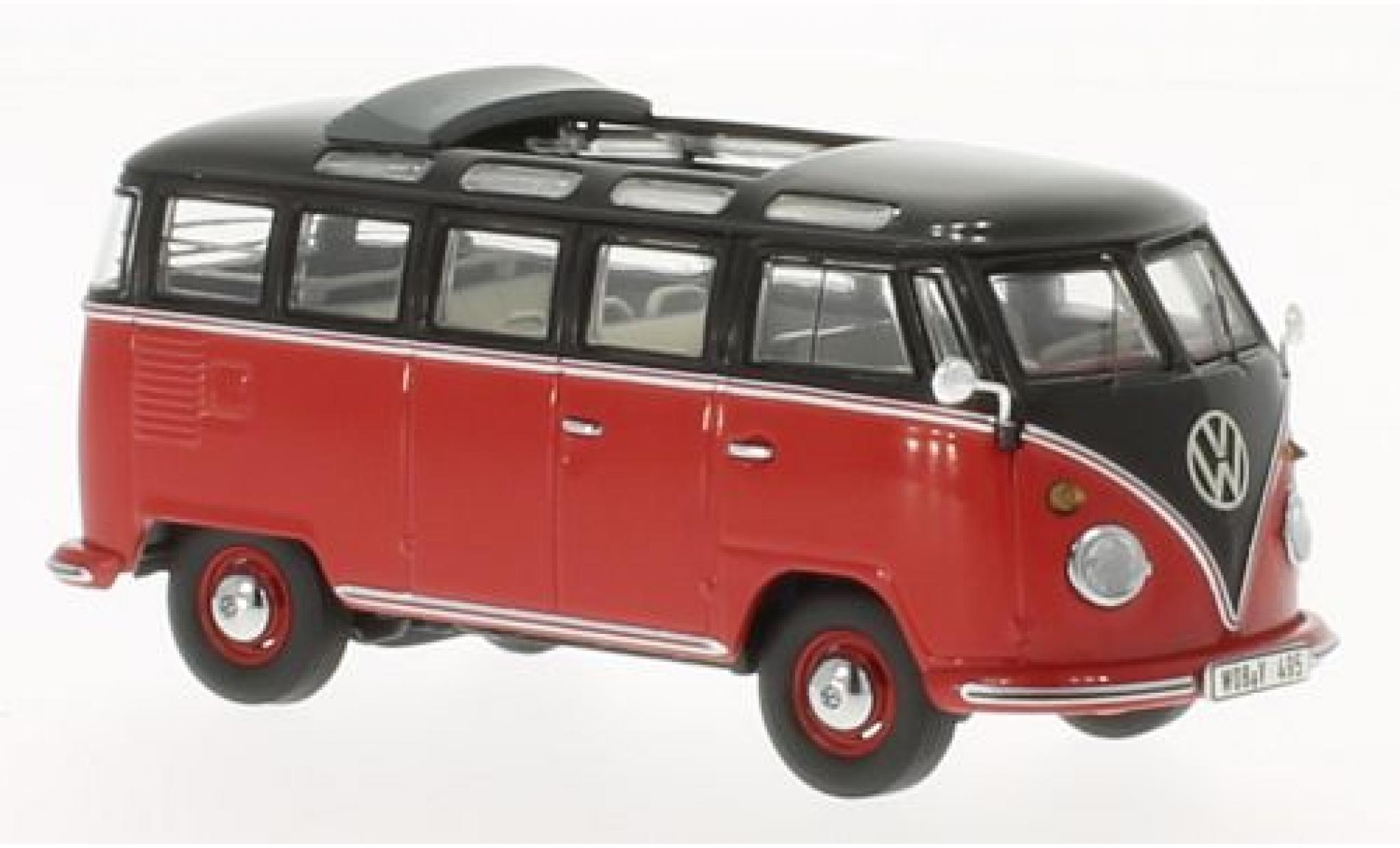 Volkswagen T1 1/43 Premium ClassiXXs Samba rood/zwart modelauto