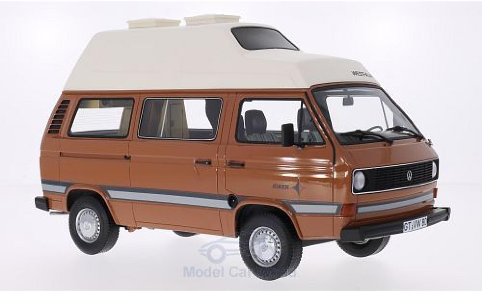 Volkswagen T3 1/18 Premium ClassiXXs a Westfalia Joker bruin/matt-wit Hochdach ohne Vitrine modelauto