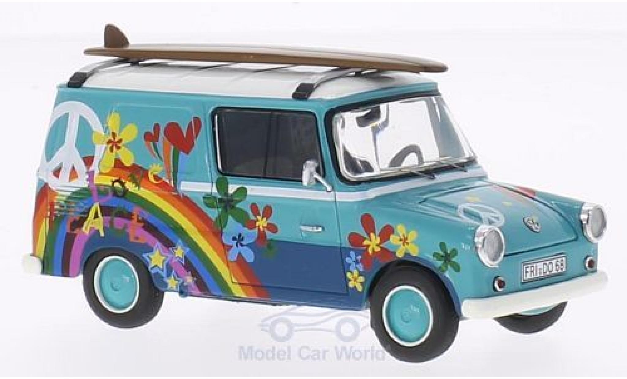 Volkswagen Typ 147 1/43 Premium ClassiXXs Fridolin t&uuml;rkis/wit mit Surfboards modelauto