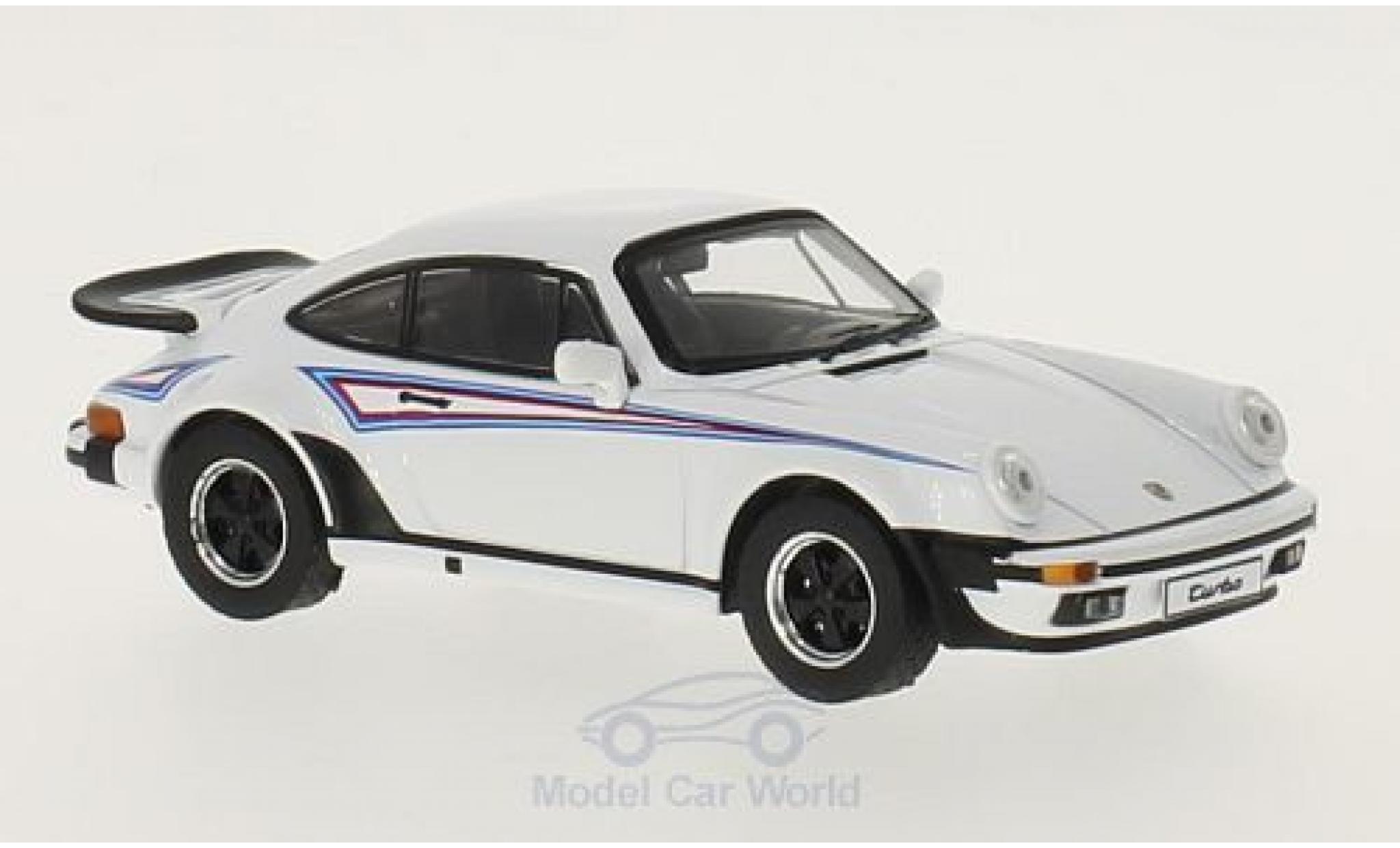Porsche 930 Turbo 1/43 Premium X 911 Turbo Martini Edition wit/Dekor 1975 modelauto