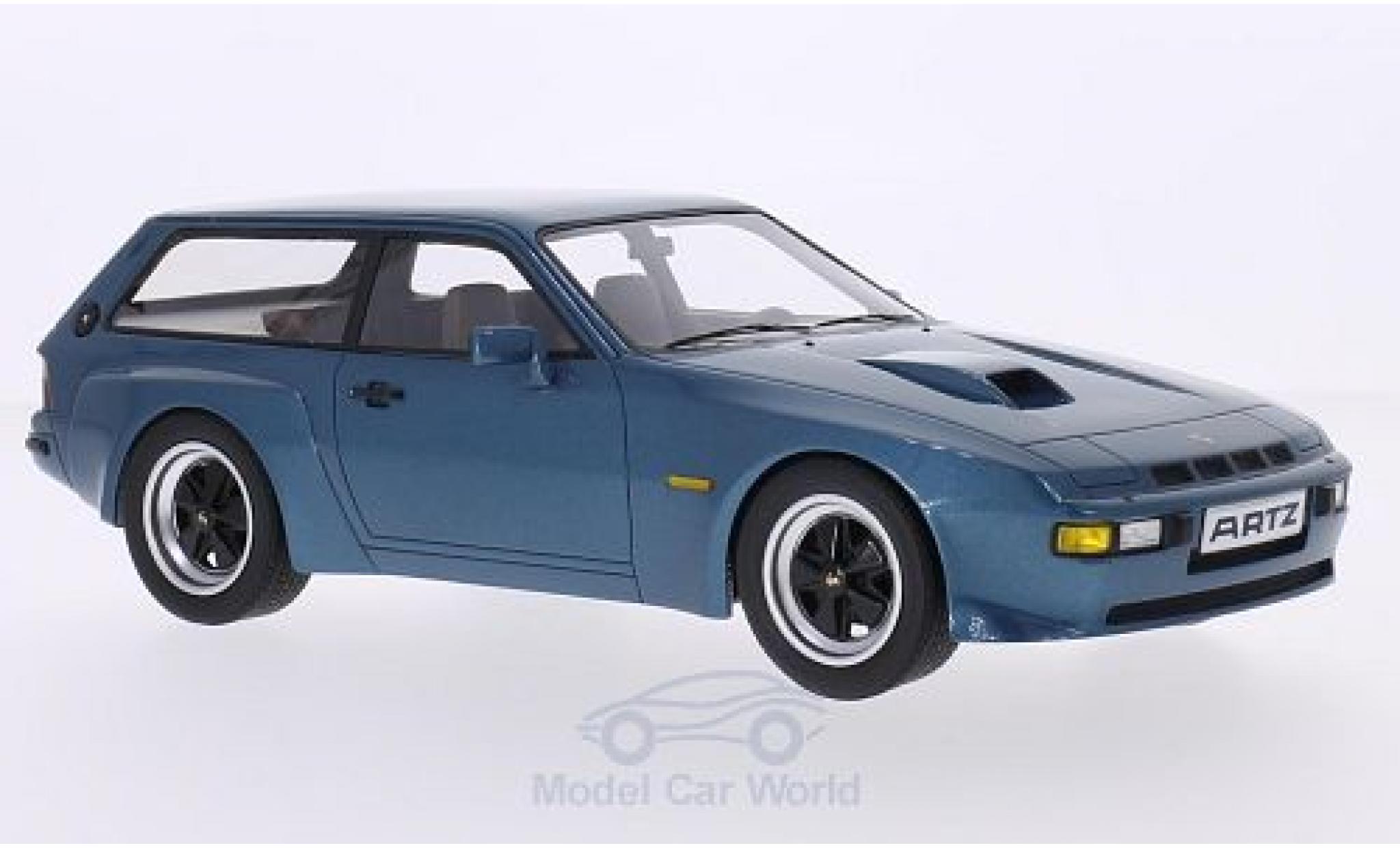 Porsche 924 1981 1/18 Premium X Turbo Stationwagen Artz metallic blauw 1981 modelauto