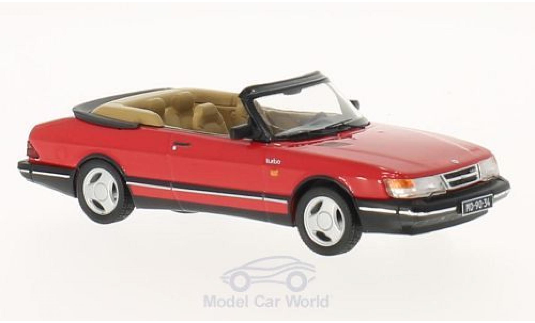 Saab 900 Turbo 1/43 Premium X Turbo Cabriolet rood 1991 modelauto