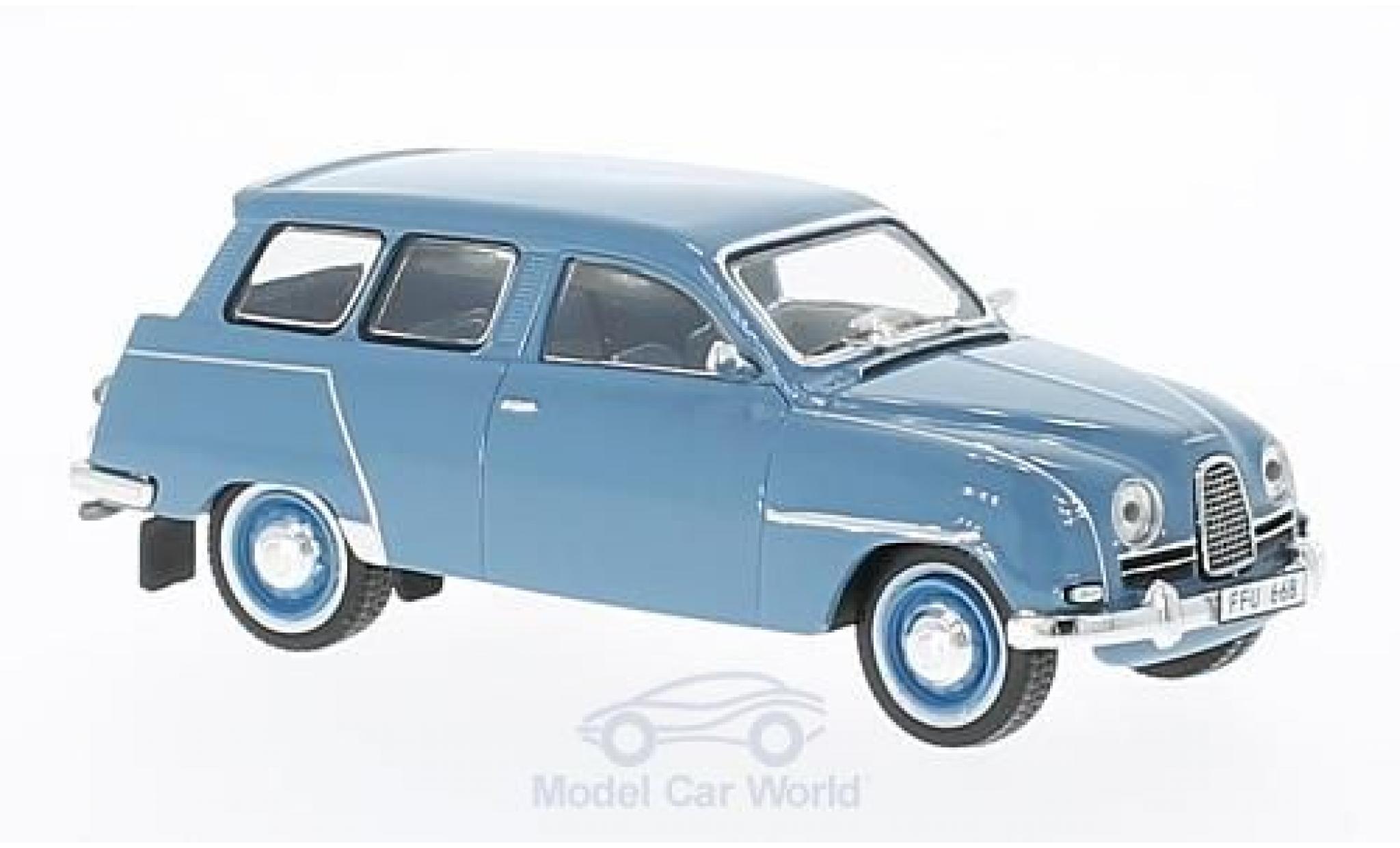 Saab 95 1/43 Premium X blauw modelauto