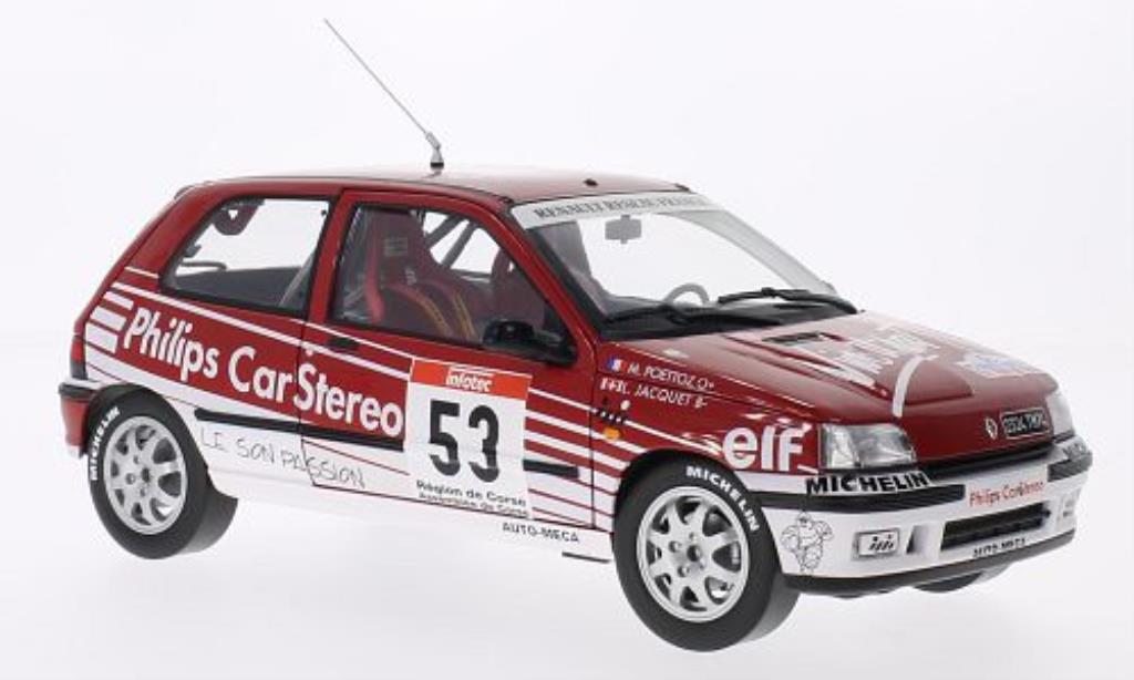 Renault Clio 16S 1/18 Norev 16S No.53 Philips Car Stereo Rally Tour de Corse 1991 /M.Poettoz modelauto