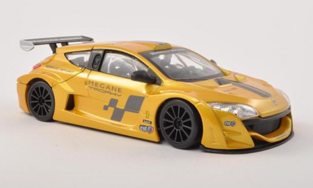Renault Megane Trophy 1/24 Burago Trophy geel modelauto