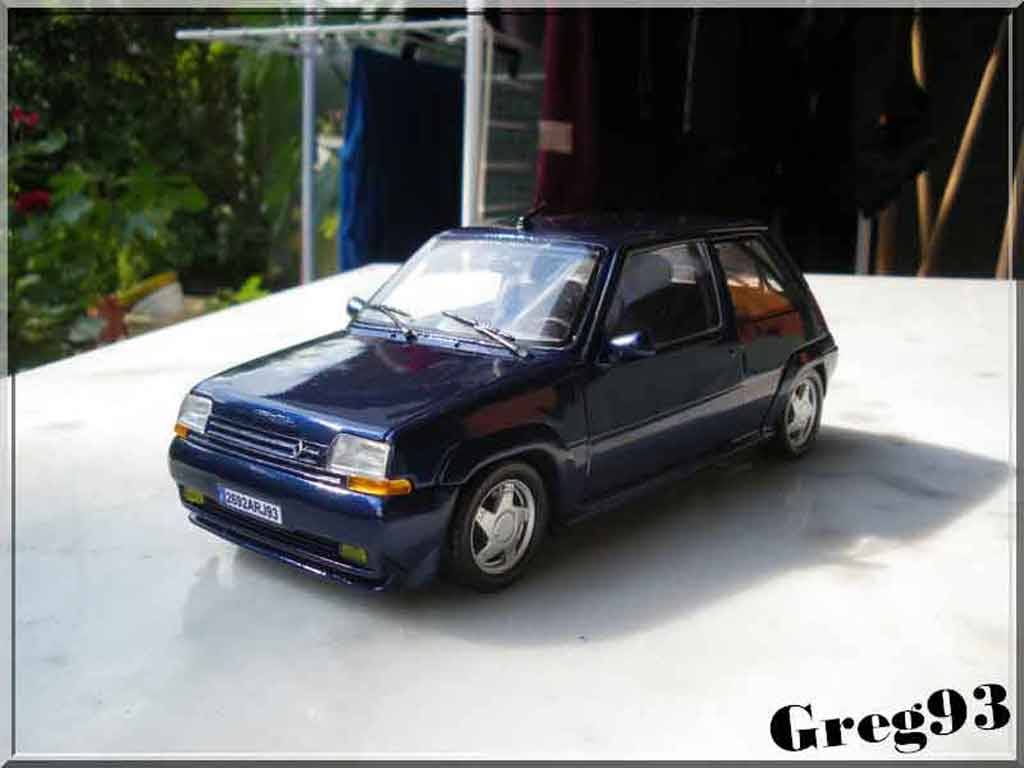 Renault 5 Phase 2 GT Turbo blauw lagon 2 1/18 Norev