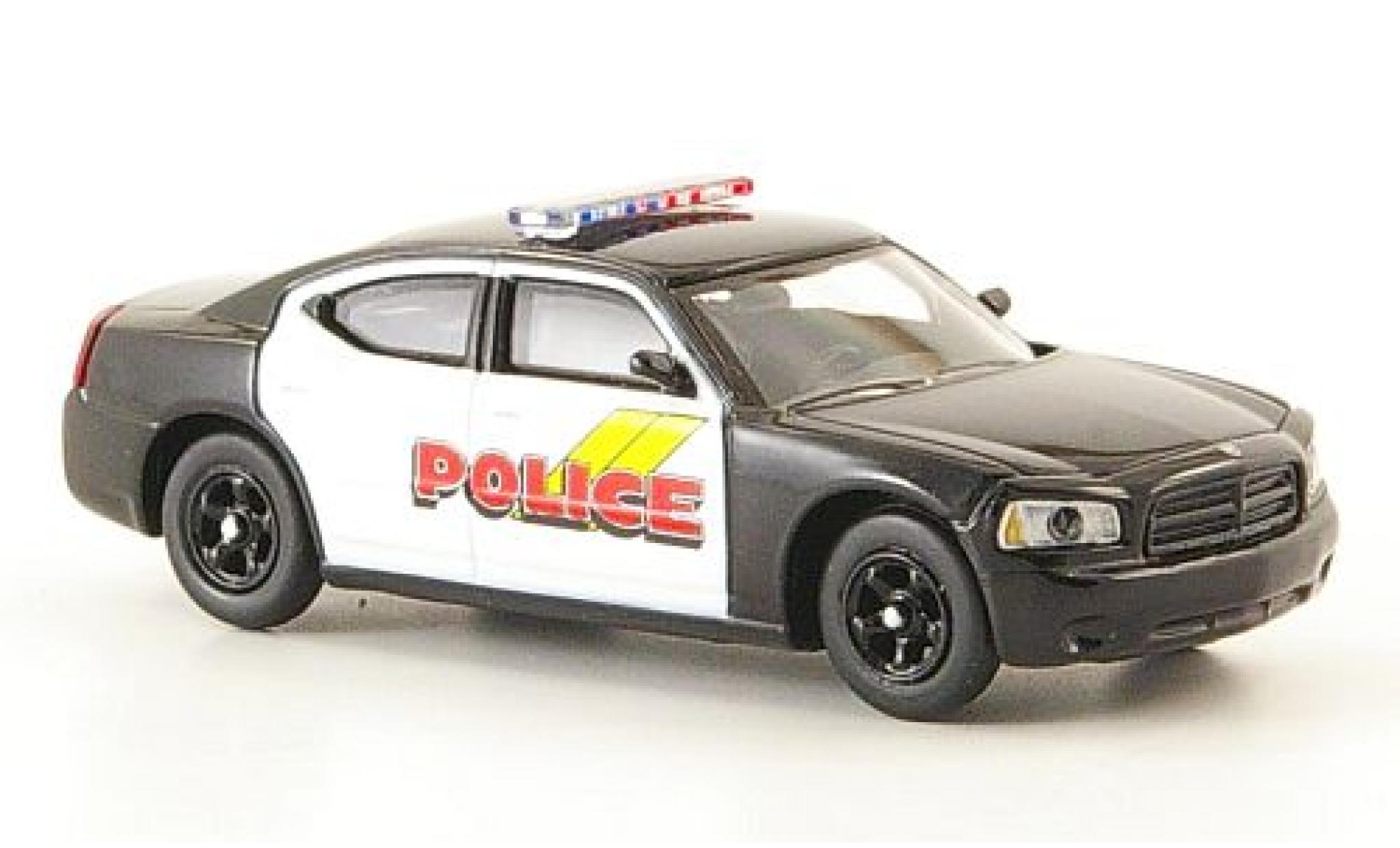 Dodge Charger 1/87 Ricko zwart/wit Politie Politie (USA) ohne Vitrine modelauto