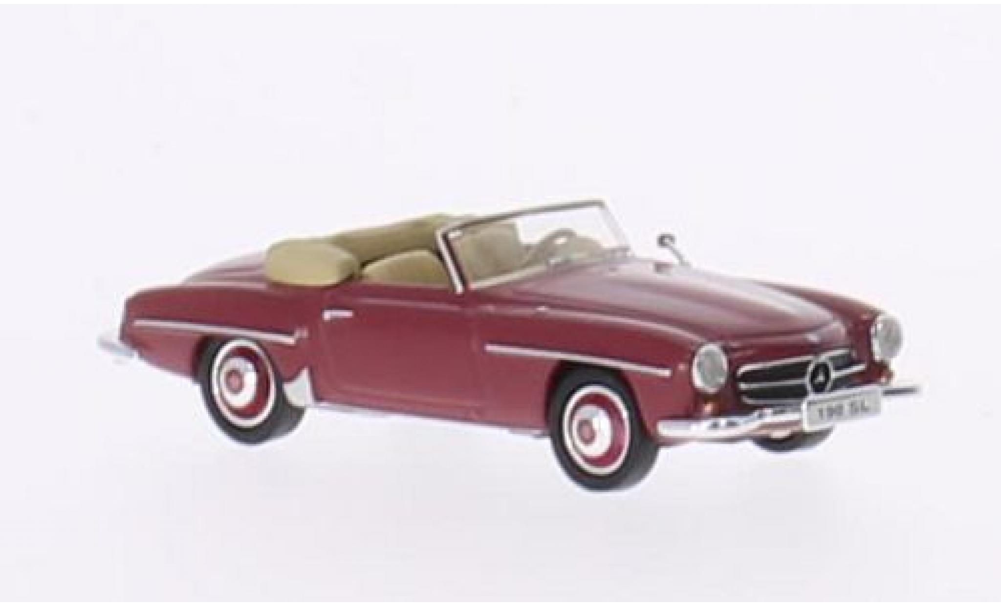 Mercedes 190 1/87 Ricko SL (W121 BII) rood ohne Vitrine modelauto
