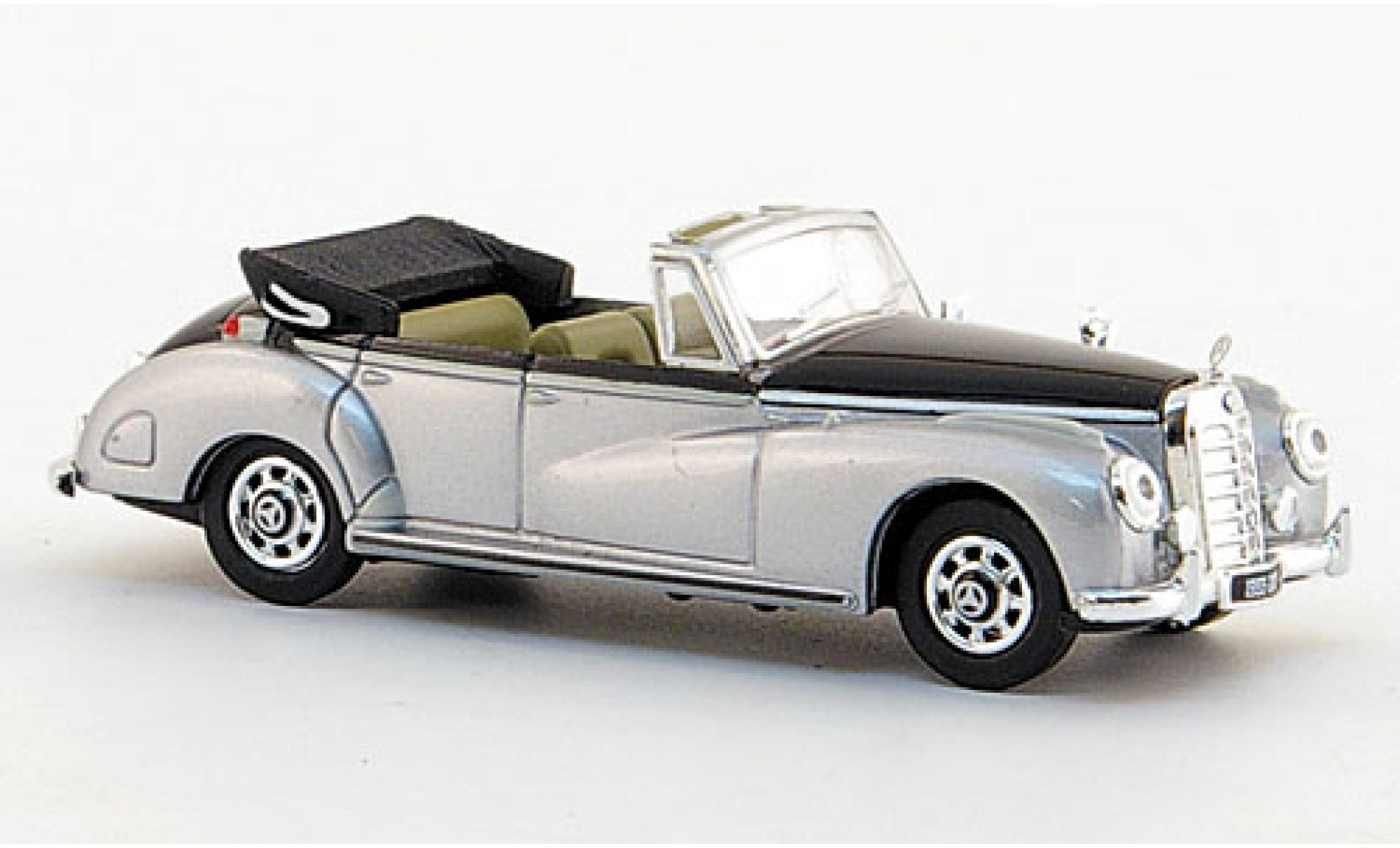 Mercedes 300 1/87 Ricko C Cabriolet grijs/zwart 1955 modelauto