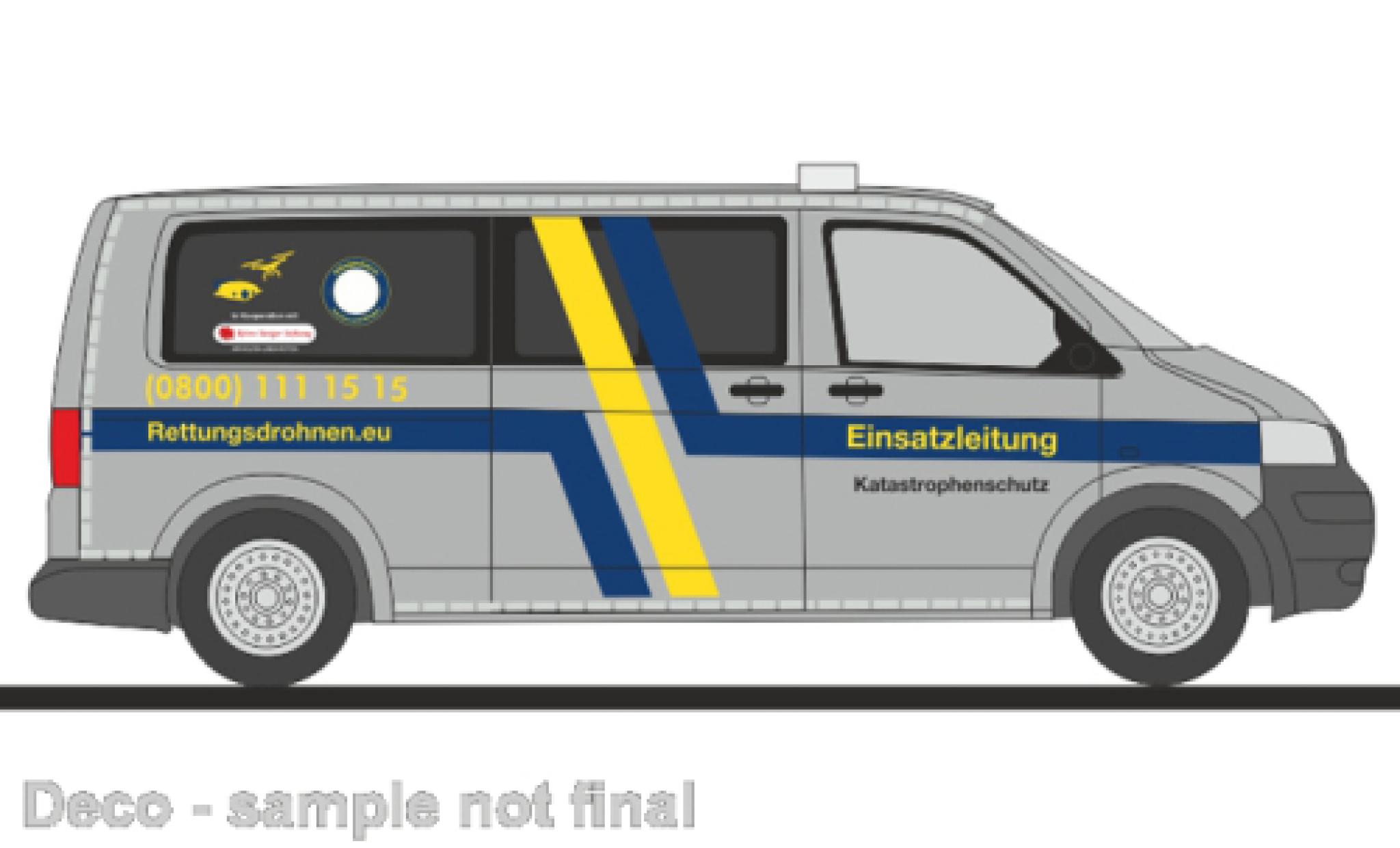 Volkswagen T5 1/87 Rietze ELW Rettungsdrohnen 2010 modelauto
