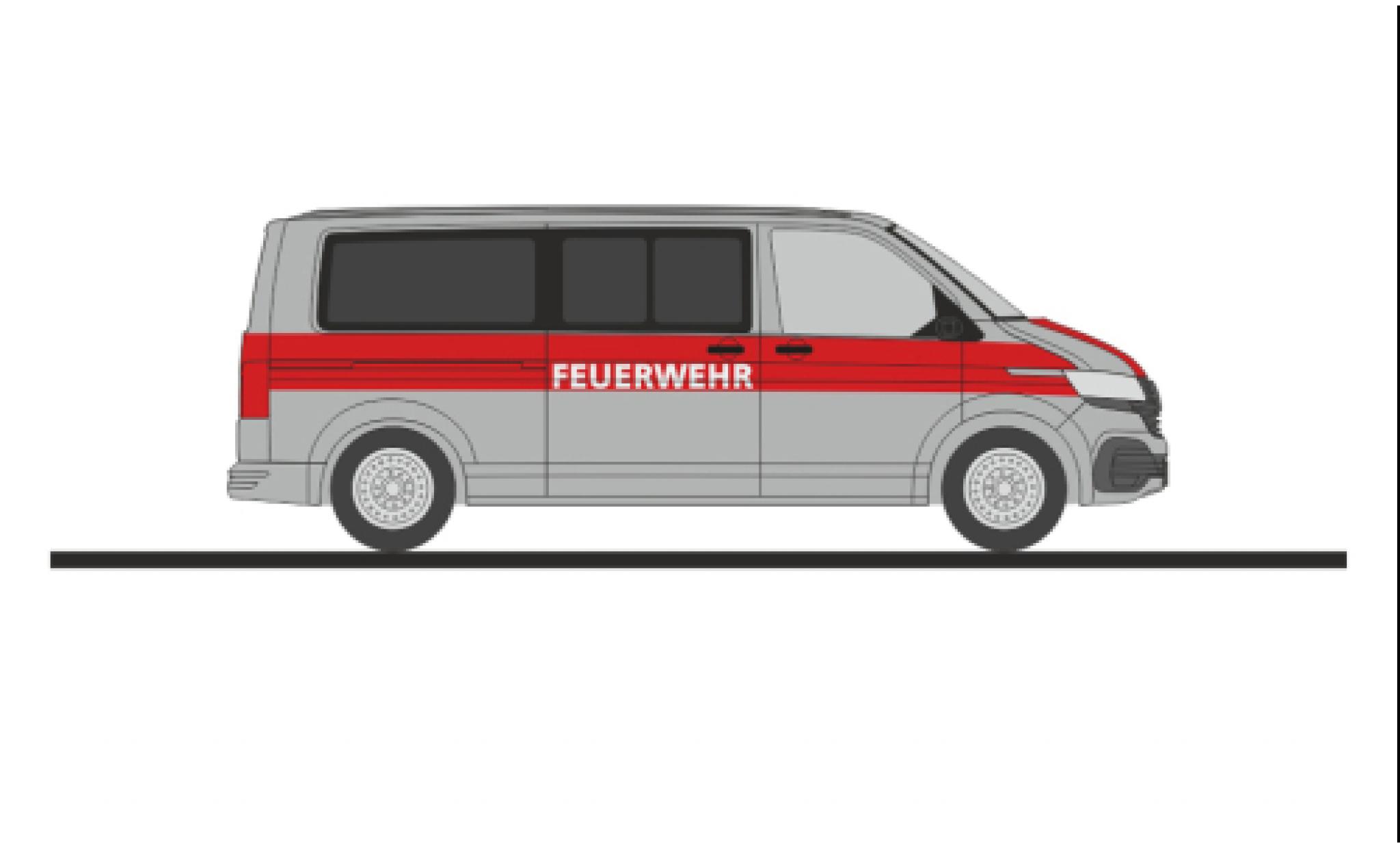 Volkswagen T6 1/87 Rietze .1 bus brandweer Hoyerswerda modelauto