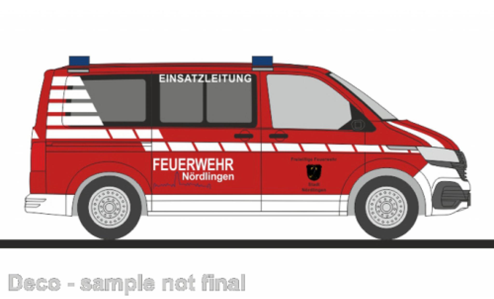 Volkswagen T6 1/87 Rietze .1 bus brandweer N&ouml;rdlingen modelauto