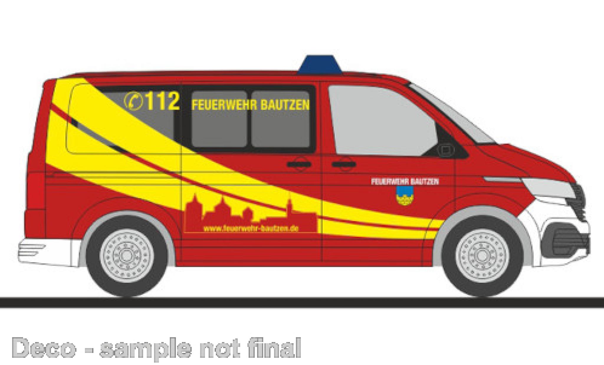 Volkswagen T6 1/87 Rietze .1 brandweer Bautzen modelauto