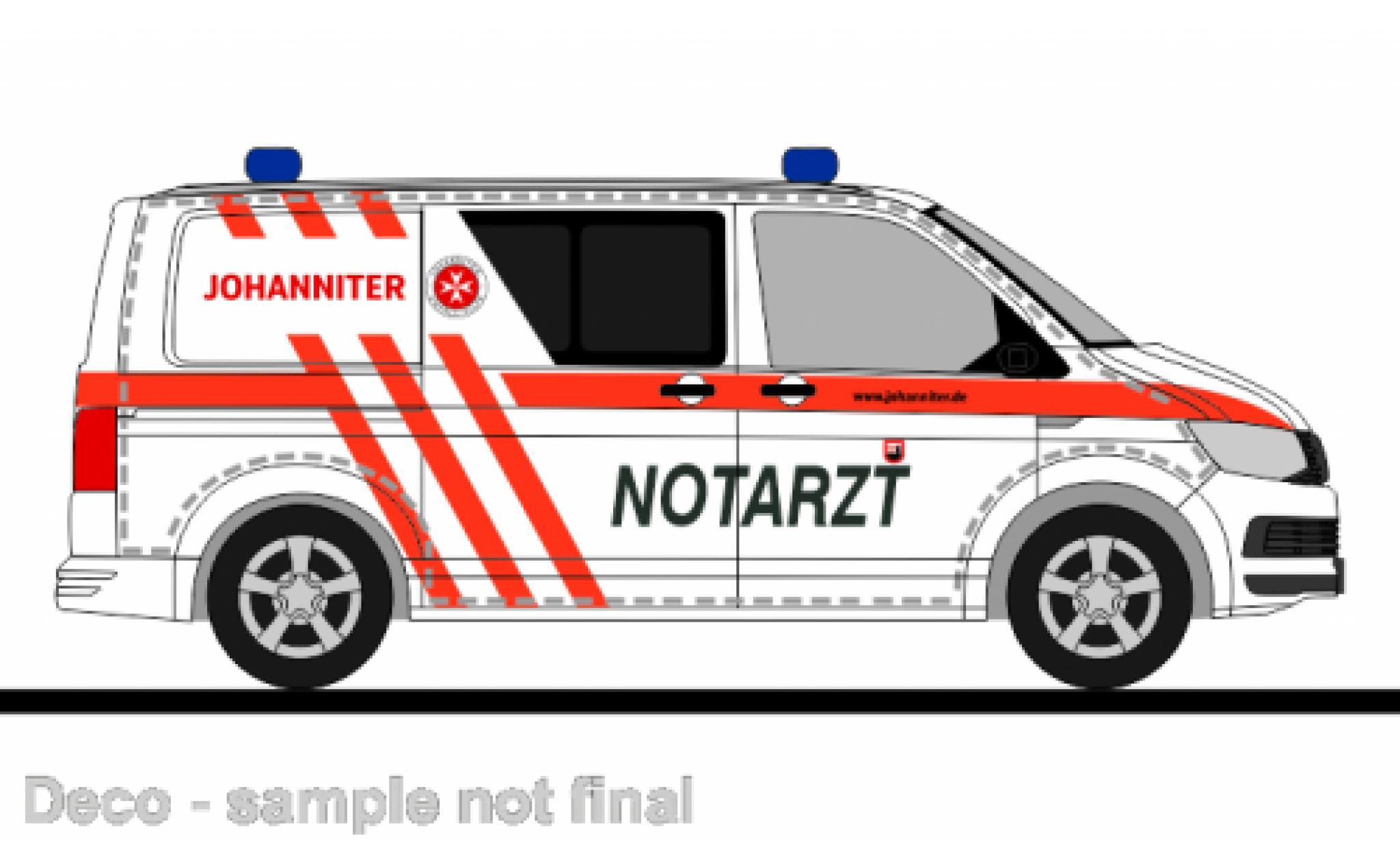 Volkswagen T6 1/87 Rietze bus NEF Johanniter Hannover modelauto