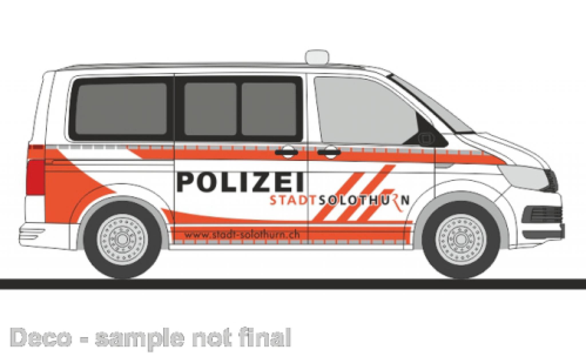 Volkswagen T6 1/87 Rietze bus politie Solothurn (CH) modelauto