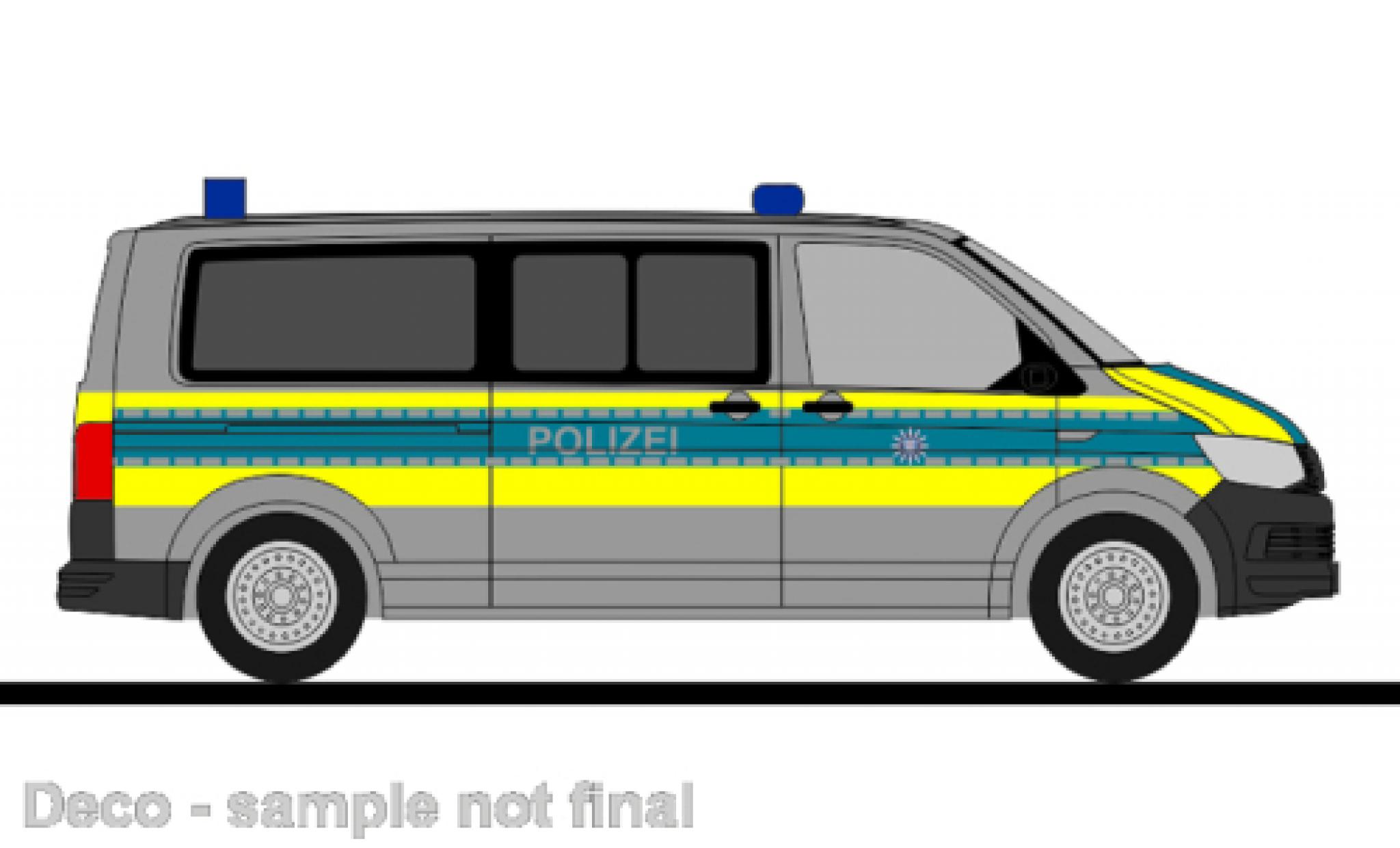 Volkswagen T6 1/87 Rietze bus politie Th&uuml;ringen modelauto