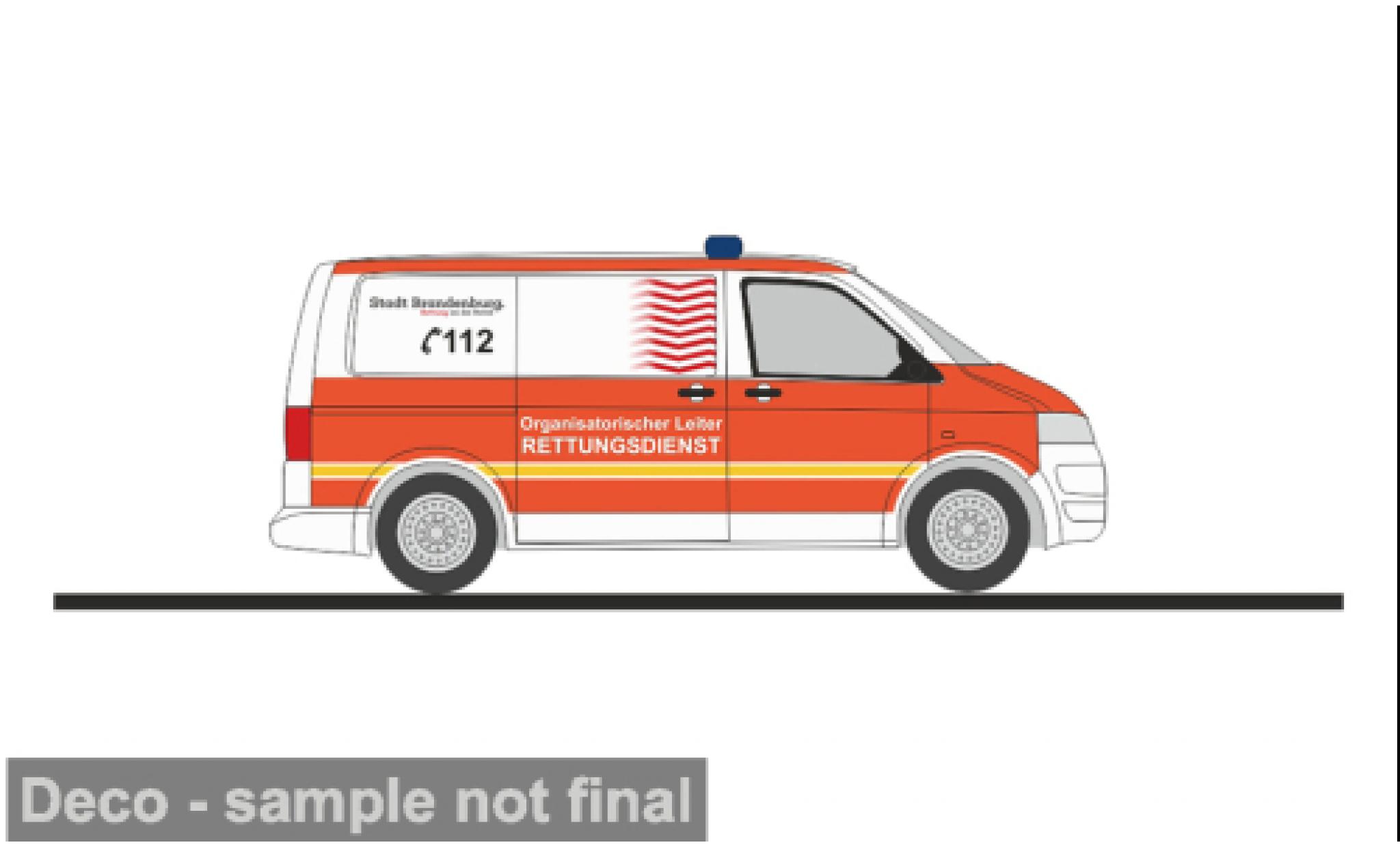 Volkswagen T5 1/87 Rietze 2010 Rettungsdienst Brandenburg 1:87 modelauto