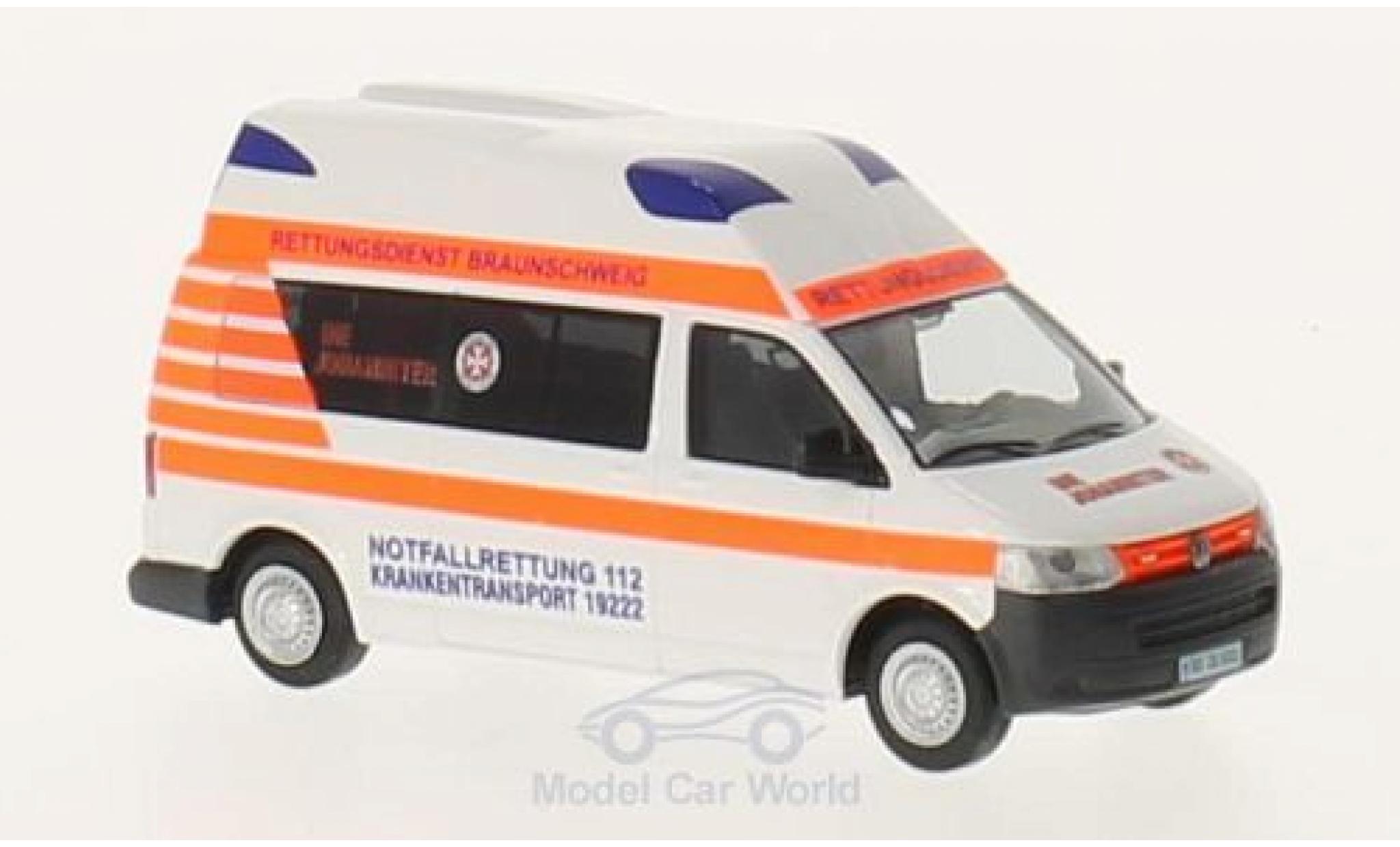 Volkswagen T5 1/87 Rietze Ambulance Mobil Hornis Silver Die Johanniter Braunschweig modelauto