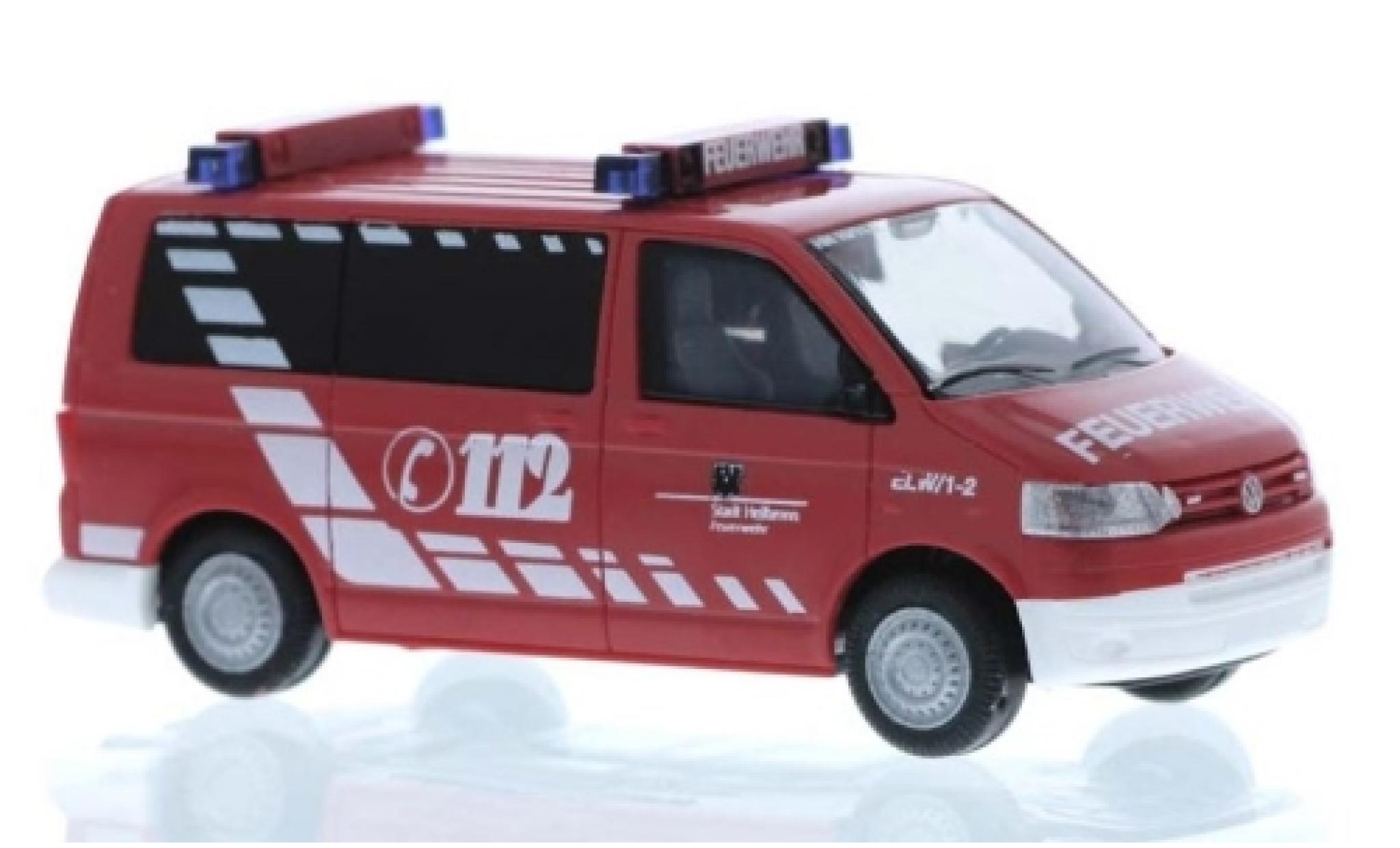 Volkswagen T5 1/87 Rietze Bus Brandweer Heilbronn modelauto