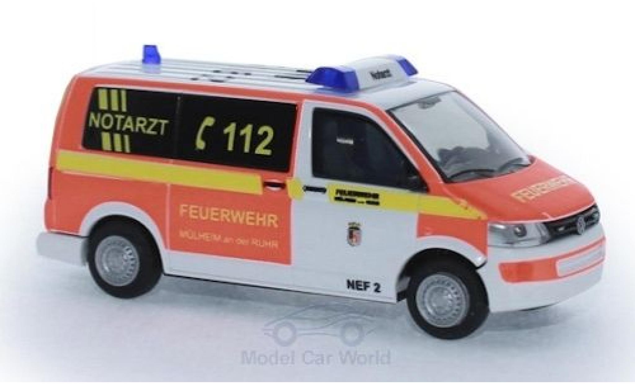 Volkswagen T5 1/87 Rietze Notarzt Brandweer M&uuml;hlheim/Ruhr modelauto