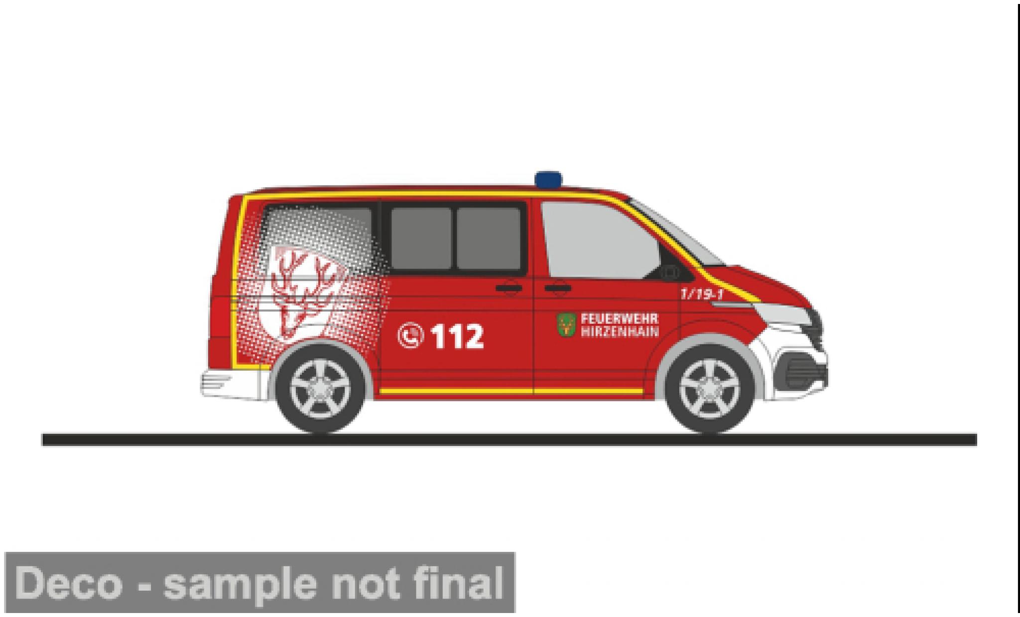 Volkswagen T6 1/87 Rietze .1 Brandweer Hirzenhain 1:87 modelauto