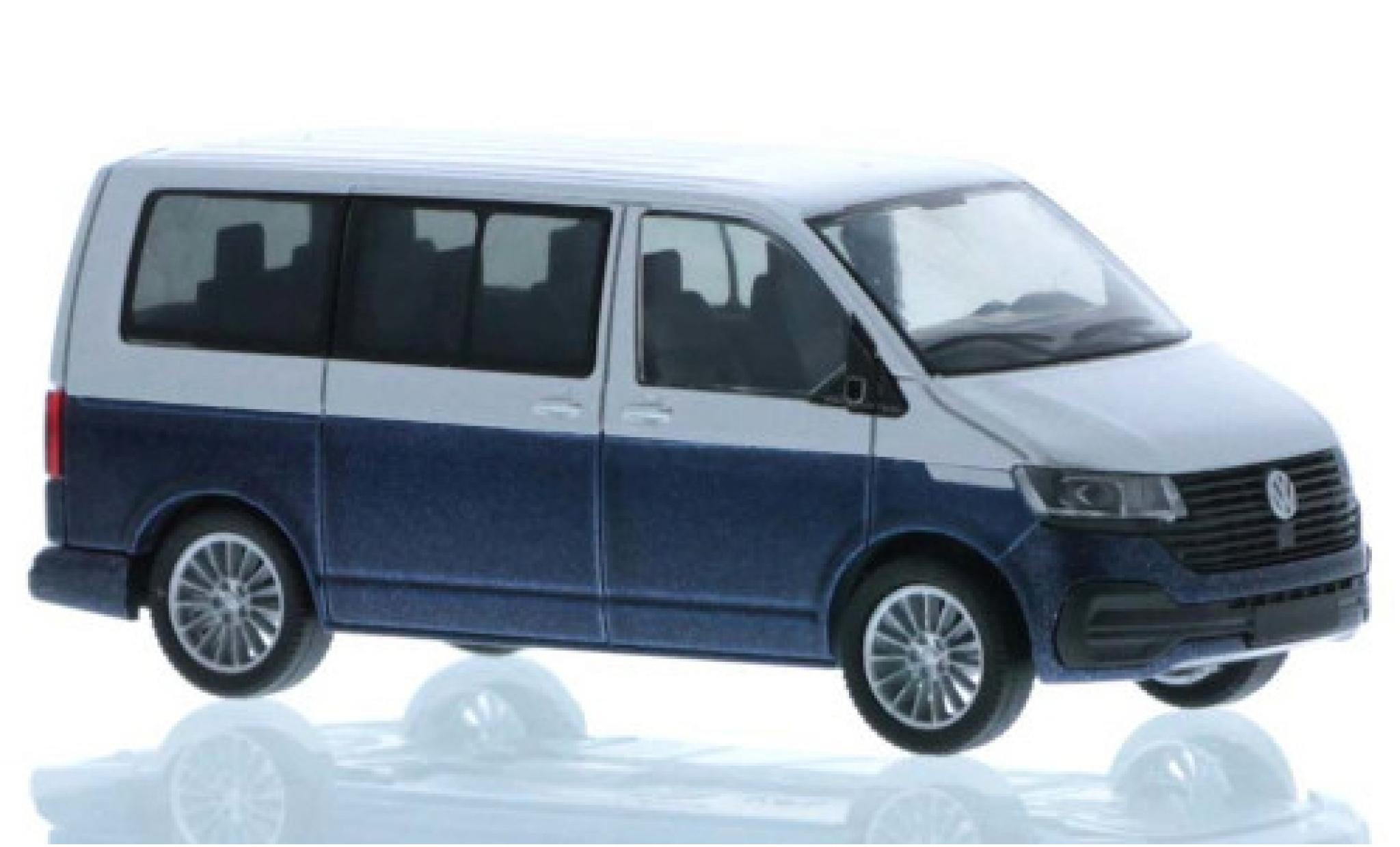 Volkswagen T6 1/87 Rietze .1 grijs/metallic blauw court- empattement modelauto