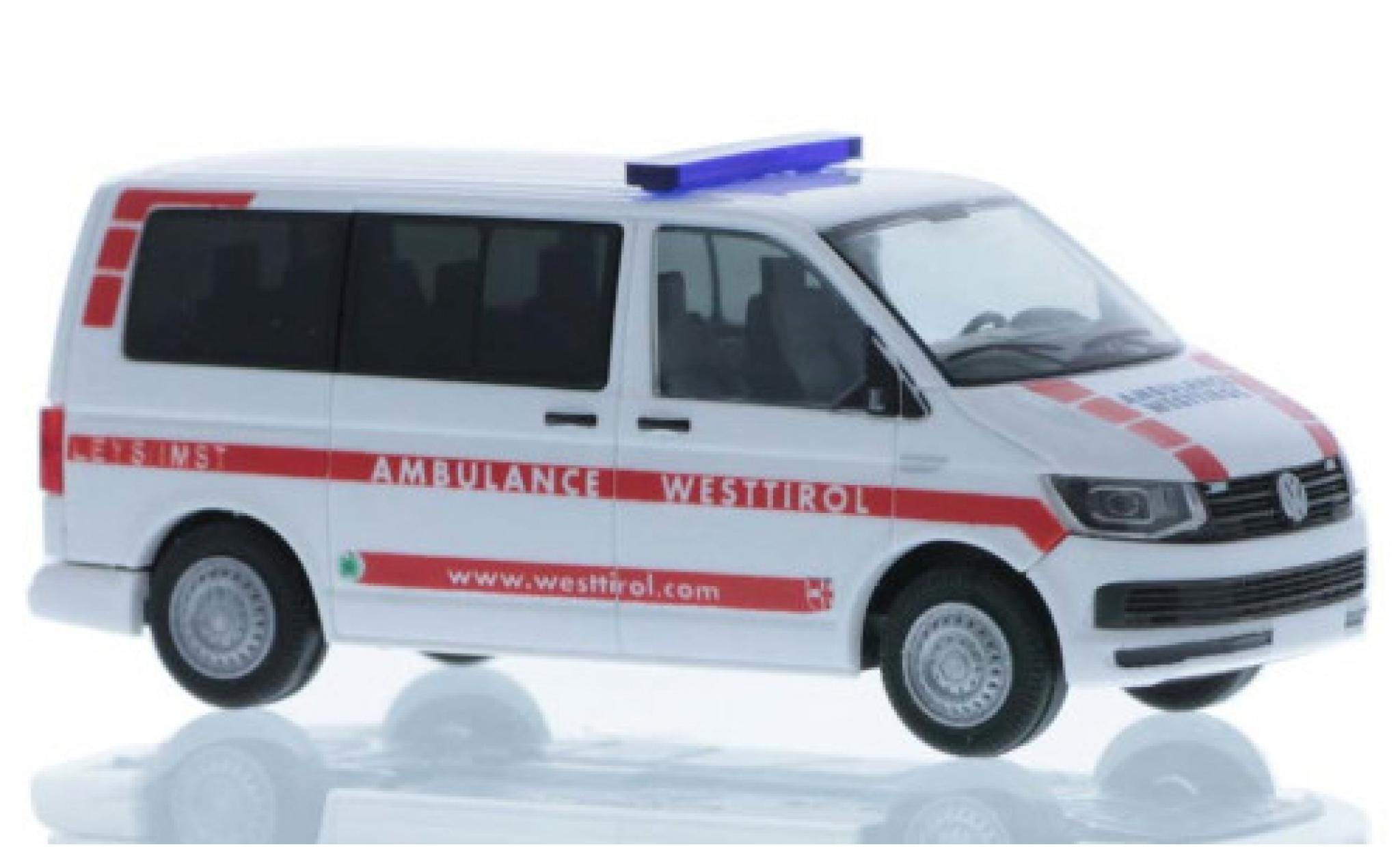 Volkswagen T6 1/87 Rietze Ambulance Westtirol court- empattement modelauto