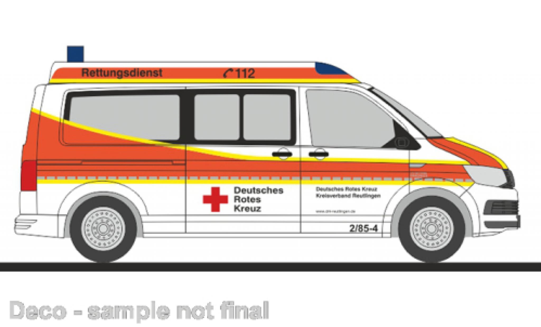 Volkswagen T6 1/87 Rietze Bus DRK KV Reutlingen 1:87 modelauto