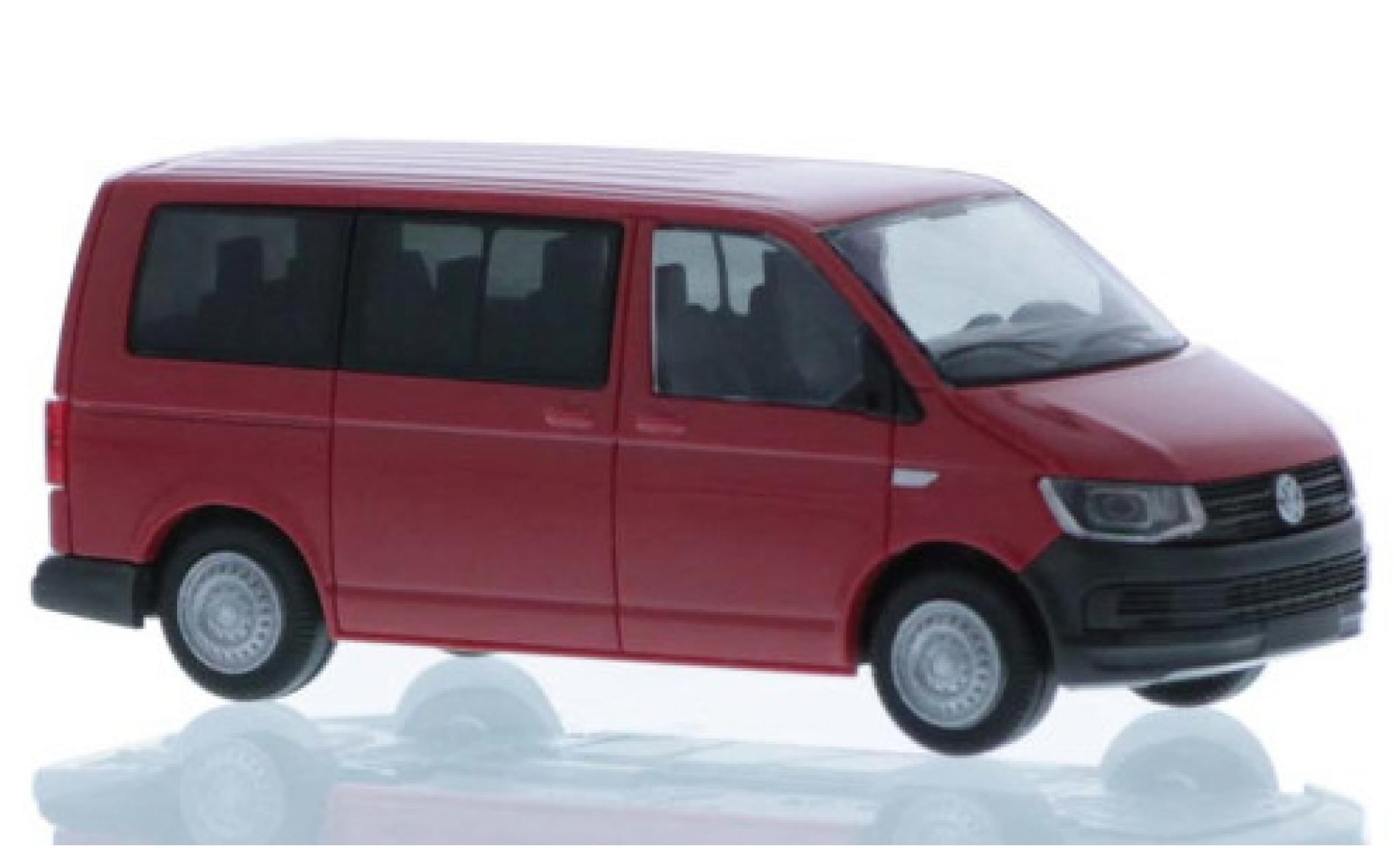 Volkswagen T6 1/87 Rietze Bus rood court- empattement modelauto