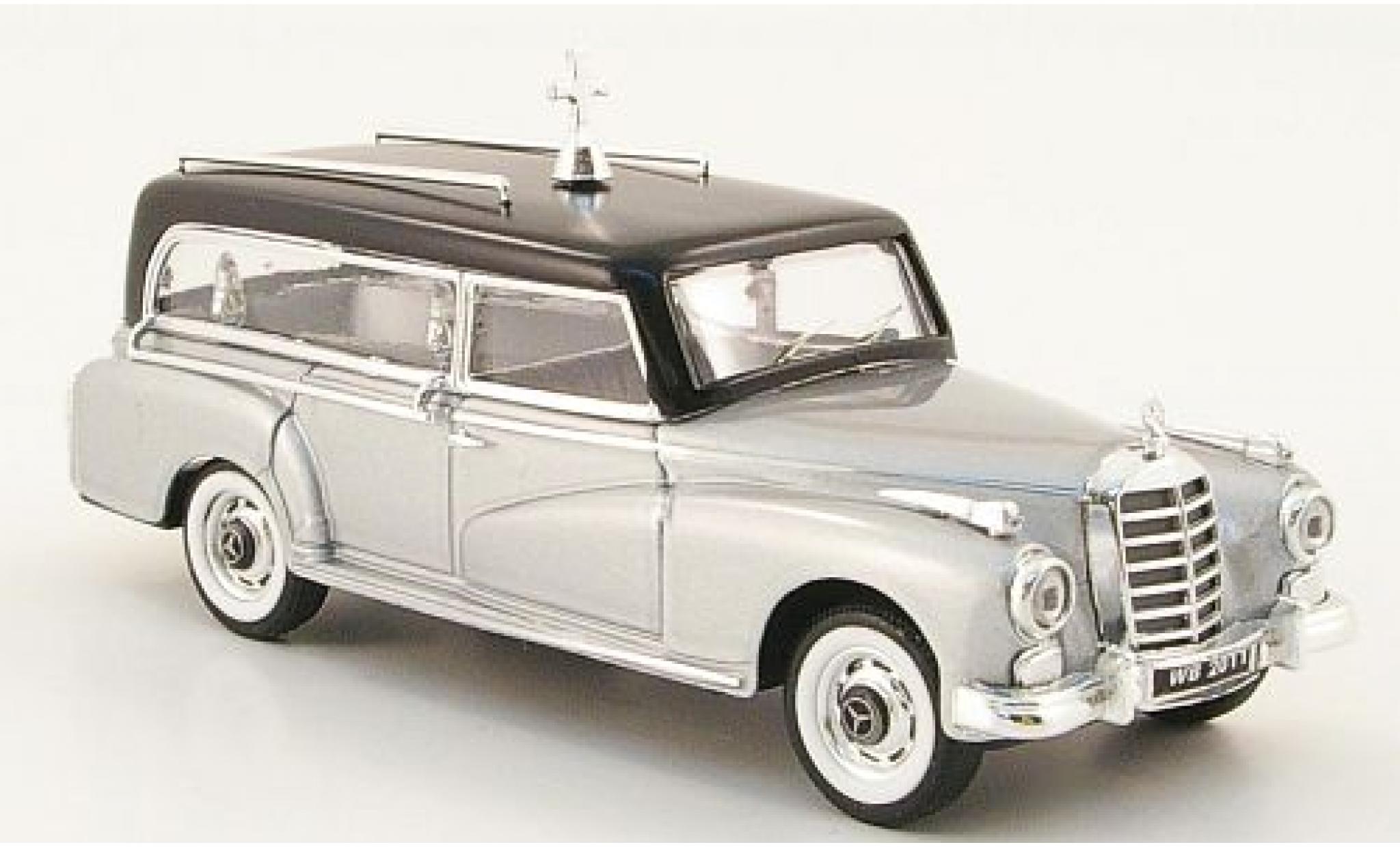 Mercedes 300 1/43 Rio D grijs/zwart 1960 Corbillard modelauto