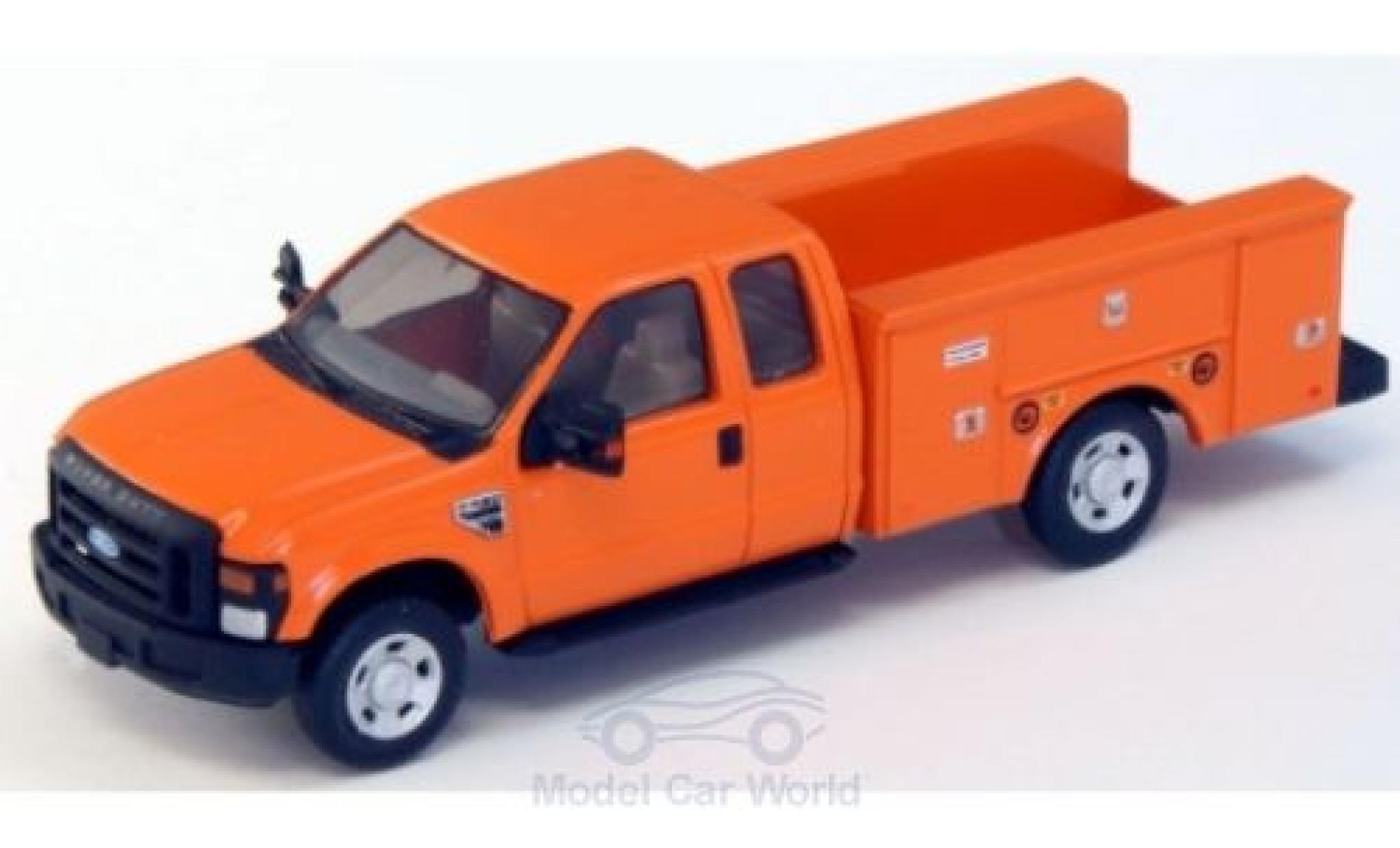 Ford F-350 1/87 River Point XLT Super Cab Utility Truck oranje 2008 modelauto