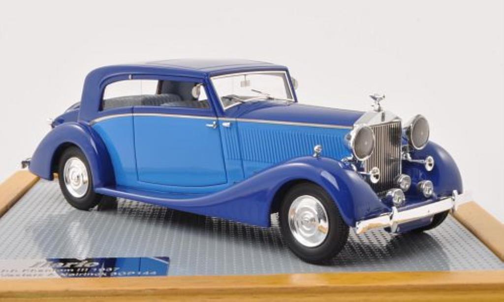 Rolls Royce Phantom 1/43 Ilario III Vesters & Neirinck Coupe blauw/blauw 1937 modelauto