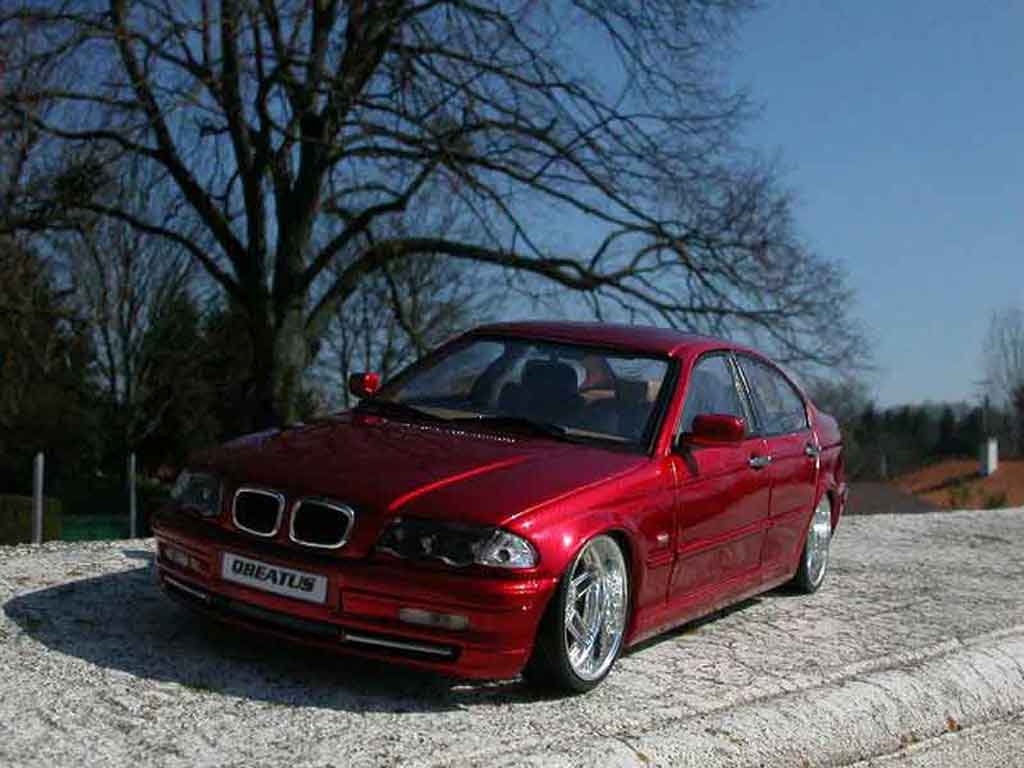 Bmw 328 tuning E46 rood candy et jantes chromes 1/18 Welly
