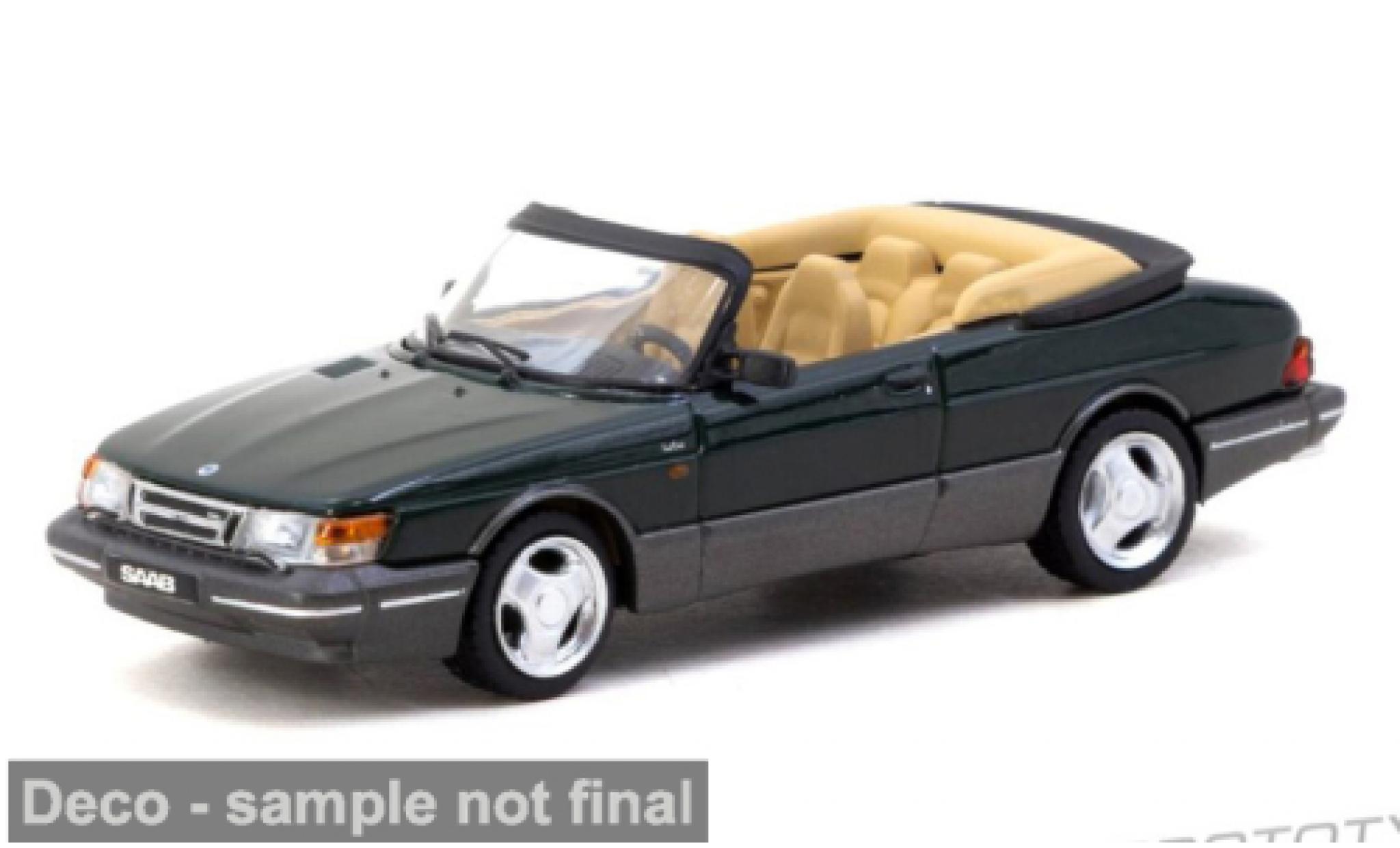 Saab 900 1/64 Tarmac Works Turbo Cabriolet groen 1997 1:64 modelauto