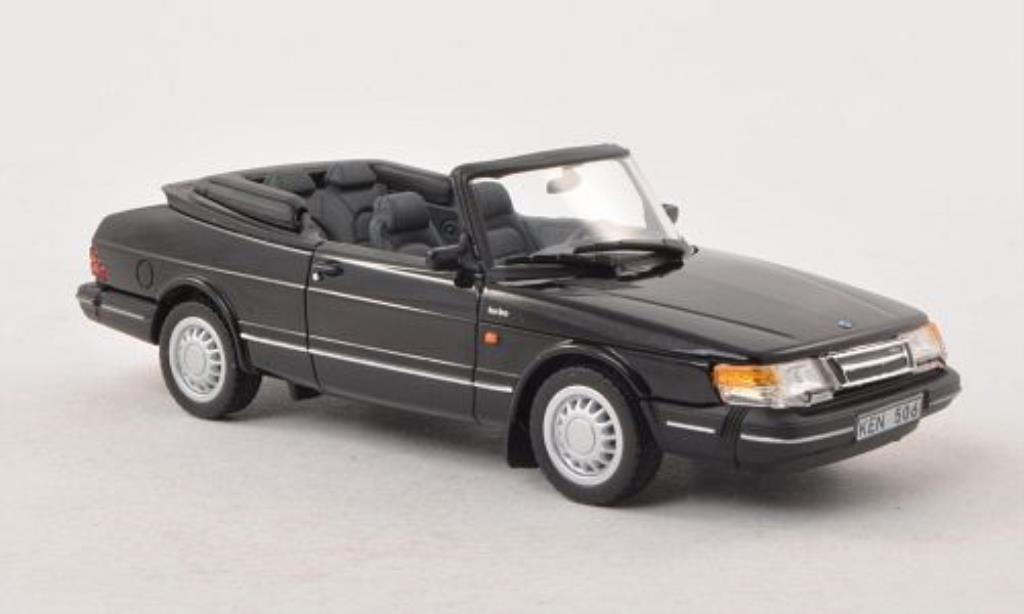 Saab 900 Turbo 1/43 Norev Turbo Cabriolet zwart 1991 modelauto